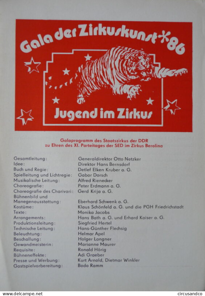 Programme Zirkus Berolina 1986 - 2 - Collezioni