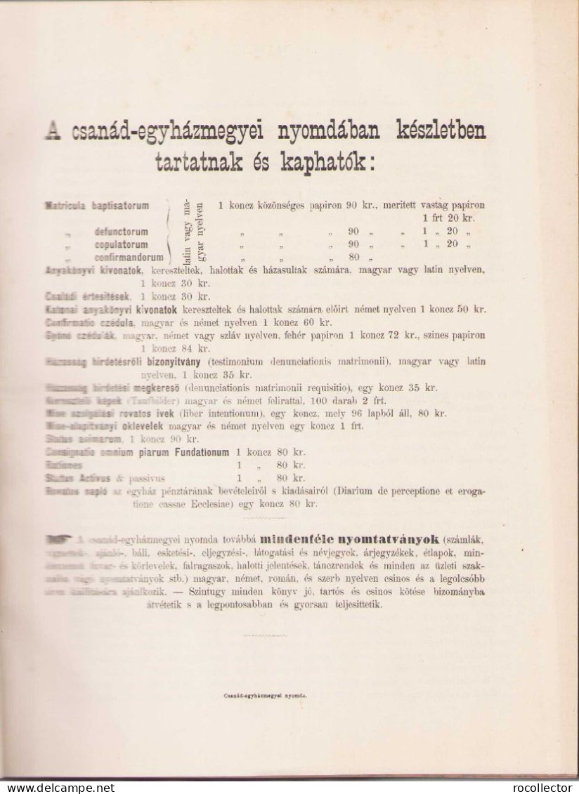 Ordines circulares ad venerabilem clerum almae diocesis Csanádiensis de anno 1873, 1874-1876, 1877-1878, 1880 Temesvar