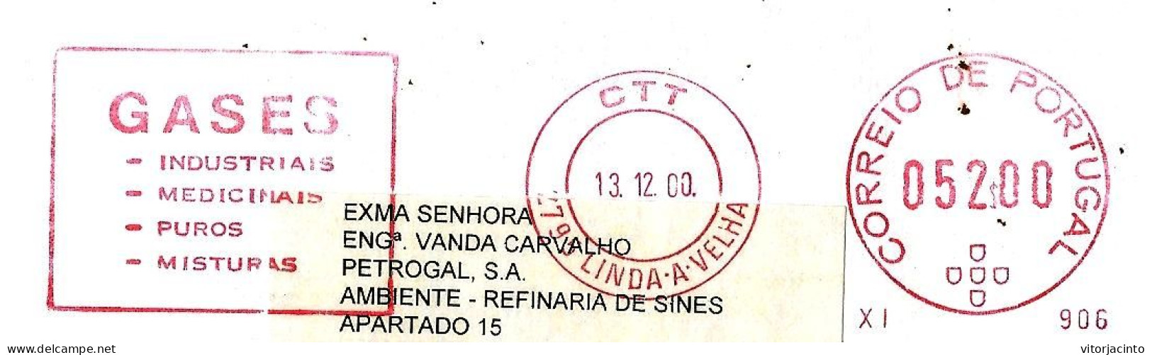 PORTUGAL - Mechanical Franchising With Advertising (AIR LIQUIDE - Gases) - Storia Postale