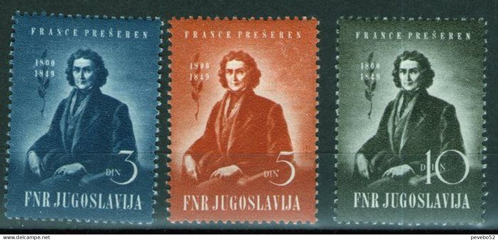 YUGOSLAVIA 1949 - The 100th Anniversary Of The Death Of Franc Preshern MNH - Neufs