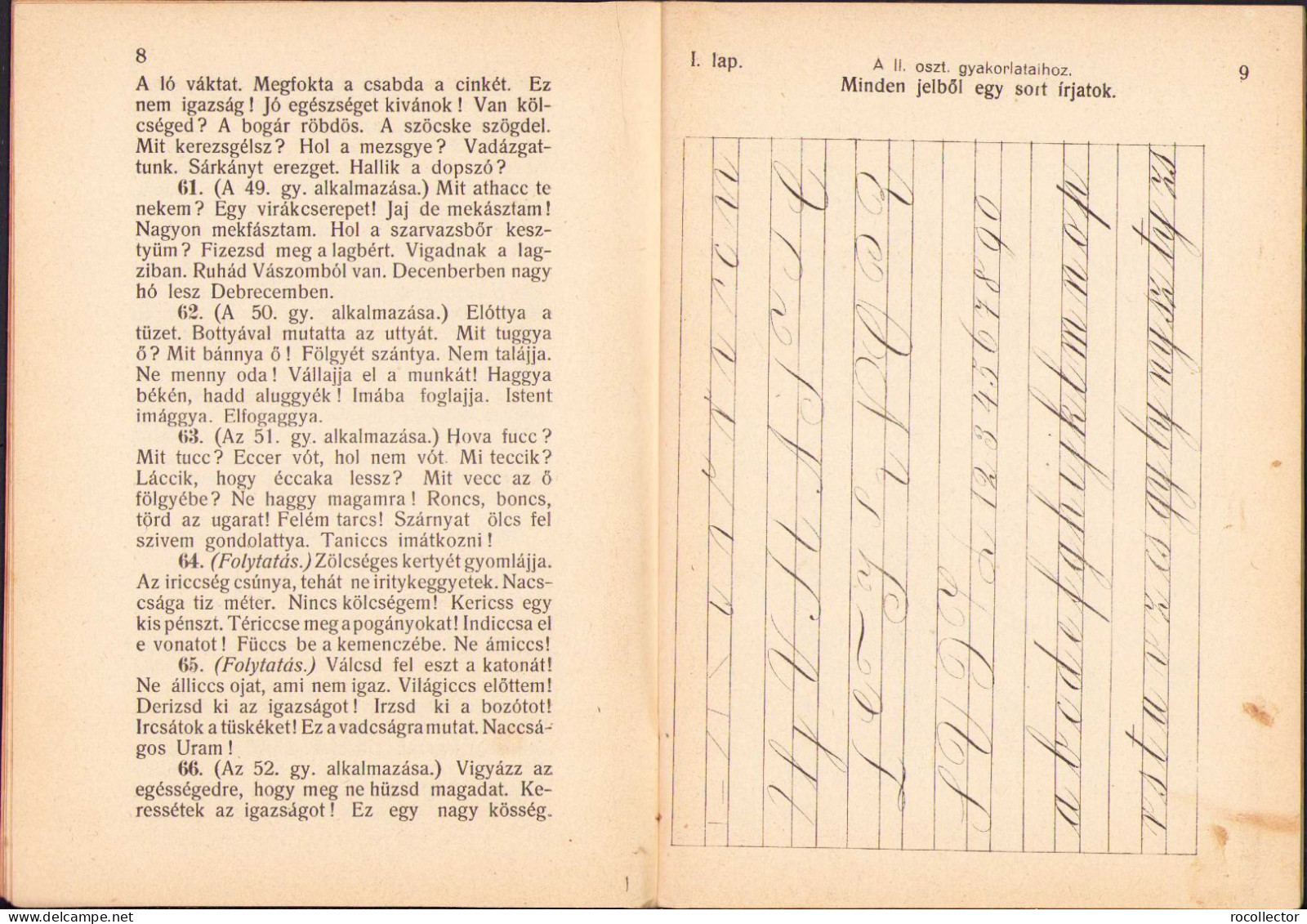 Szépirási és Helyesirási Gyakorlókönyv Az Elemi Népiskola II-IV Osztályai Számára Irta Vaday József Nagyvárad 264SP - Old Books