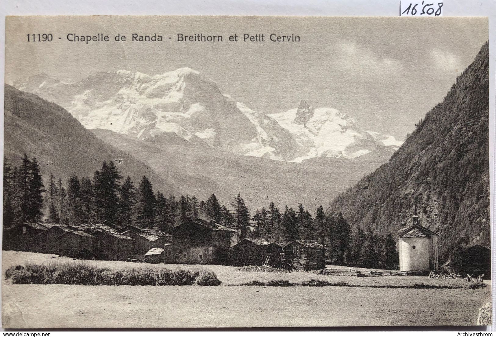 Randa : Groupe De Mazots Et La Chapelle ; Au-dessus Le Breithorn Et Le Petit Cervin(16'508) - Randa