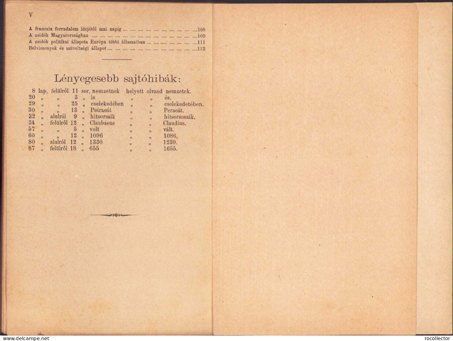 A zsidó nép és irodalom története a babyloni fogságtól kezdve mai napig irta rabi Goldberg Raphael, 1883, Budapest 251SP