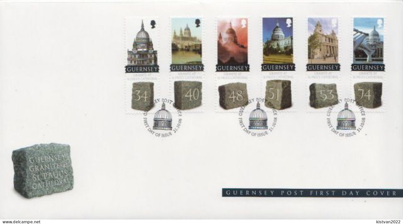 Guernsey Set On FDC - Kirchen U. Kathedralen