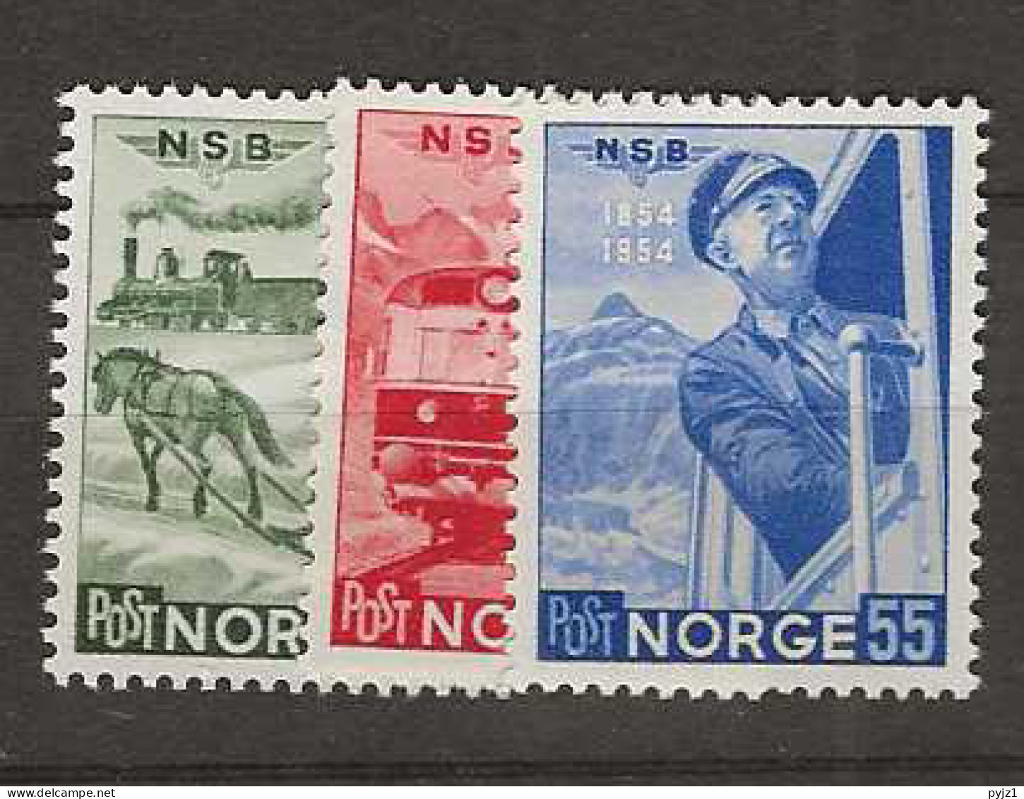 1954 MNH Norway Mi 384-86 Postfris** - Ungebraucht
