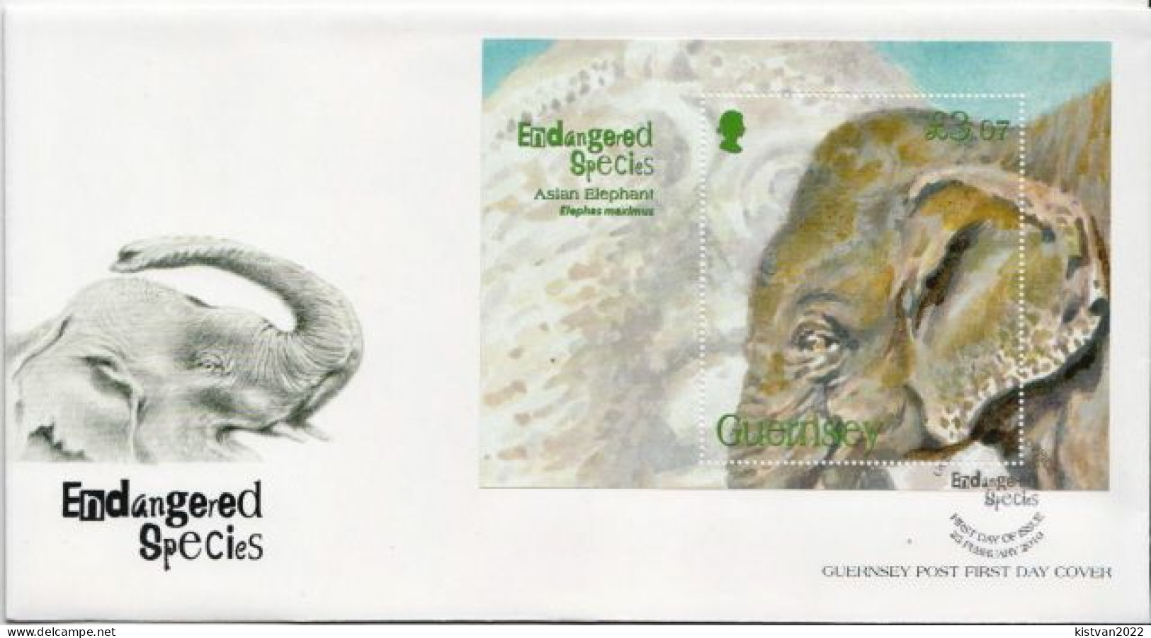 Guernsey SS On FDC - Elefanten