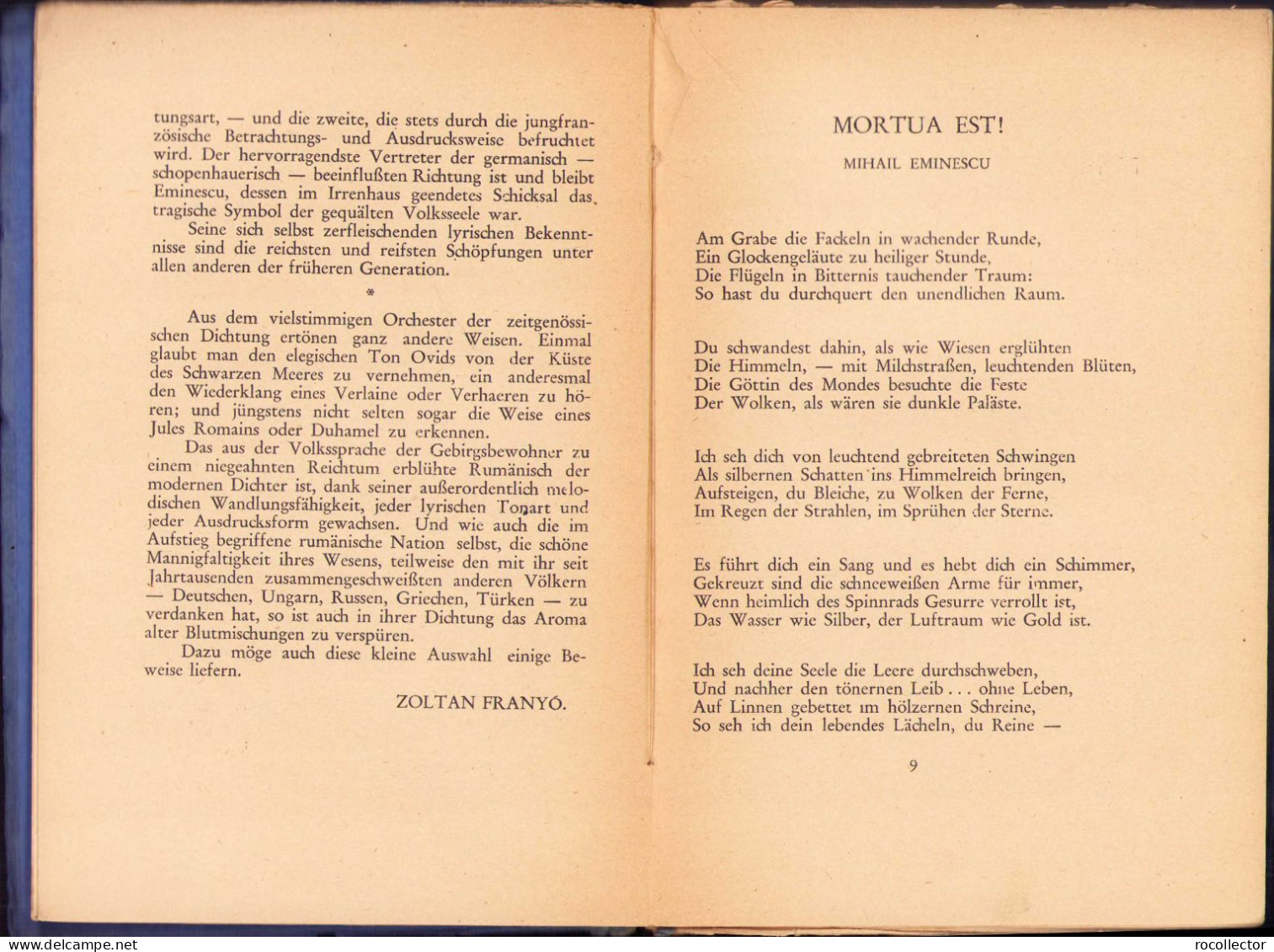 Rumänische Dichter Von Franyó Zoltán, 1932, Temesvar 225SP - Libros Antiguos Y De Colección