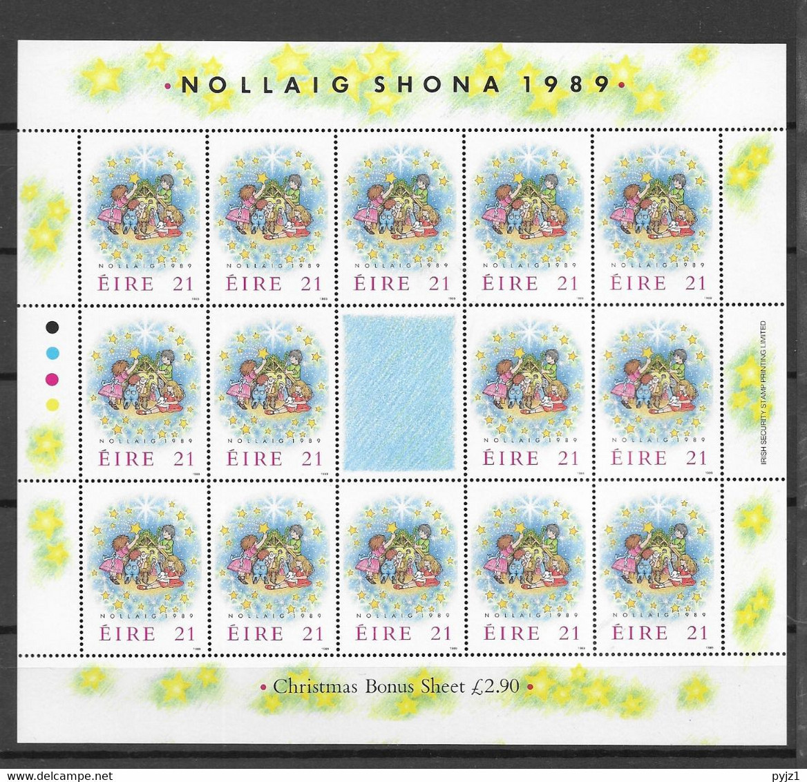 1989 MNH Ireland, Christmas Sheet, Postfris - Blocks & Sheetlets