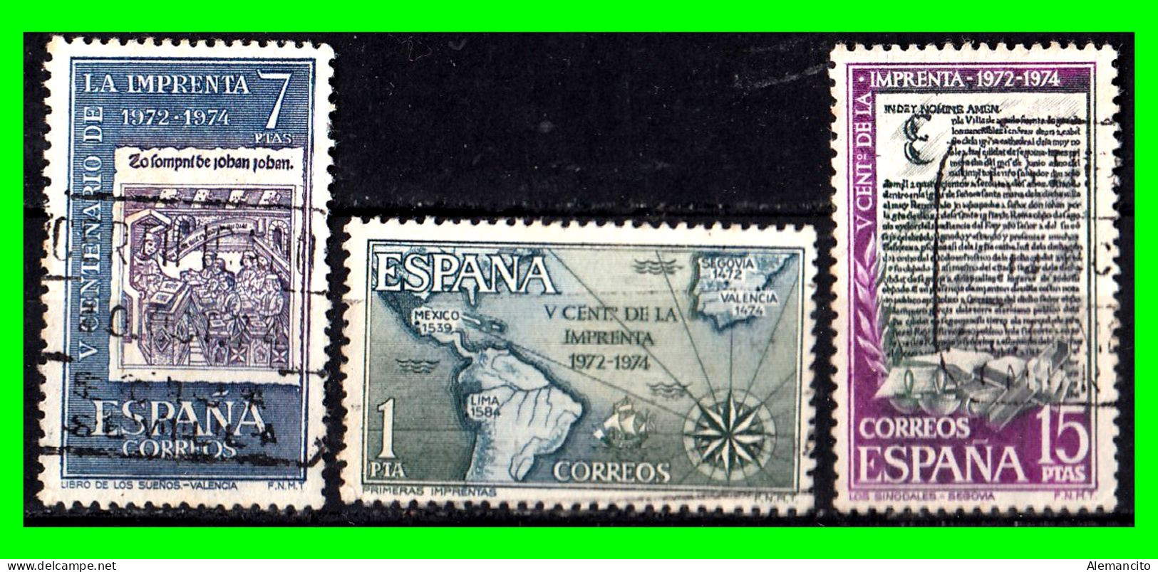 ESPAÑA.-  SELLOS AÑOS 1973 -. CENTENARIO DE LA IMPRENTA .- SERIE .- - Used Stamps