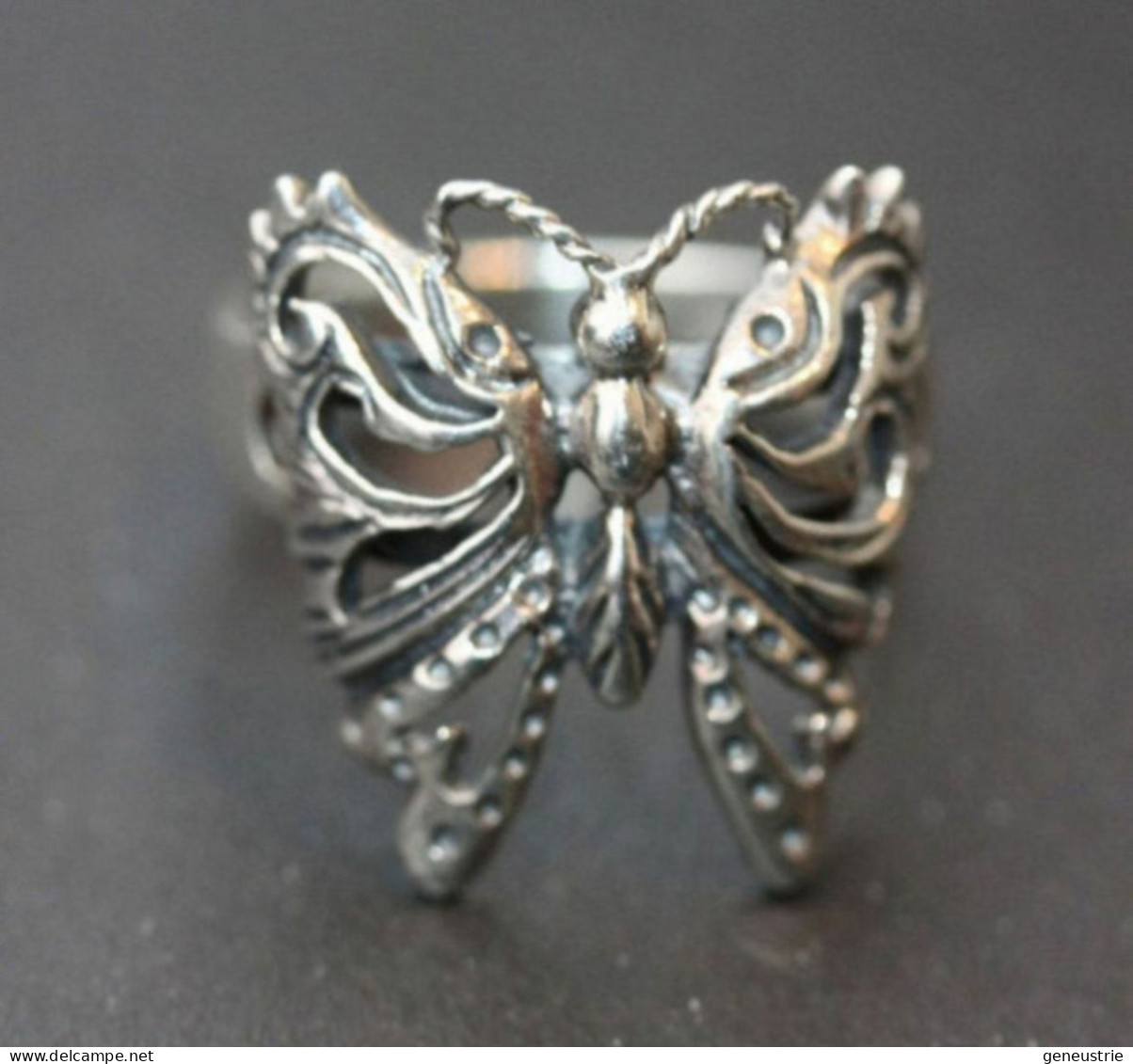 Belle Bague En Argent 925 Représentant Un Papillon - T52 - D.16.8mm - Butterfly Silver Ring - Ringe
