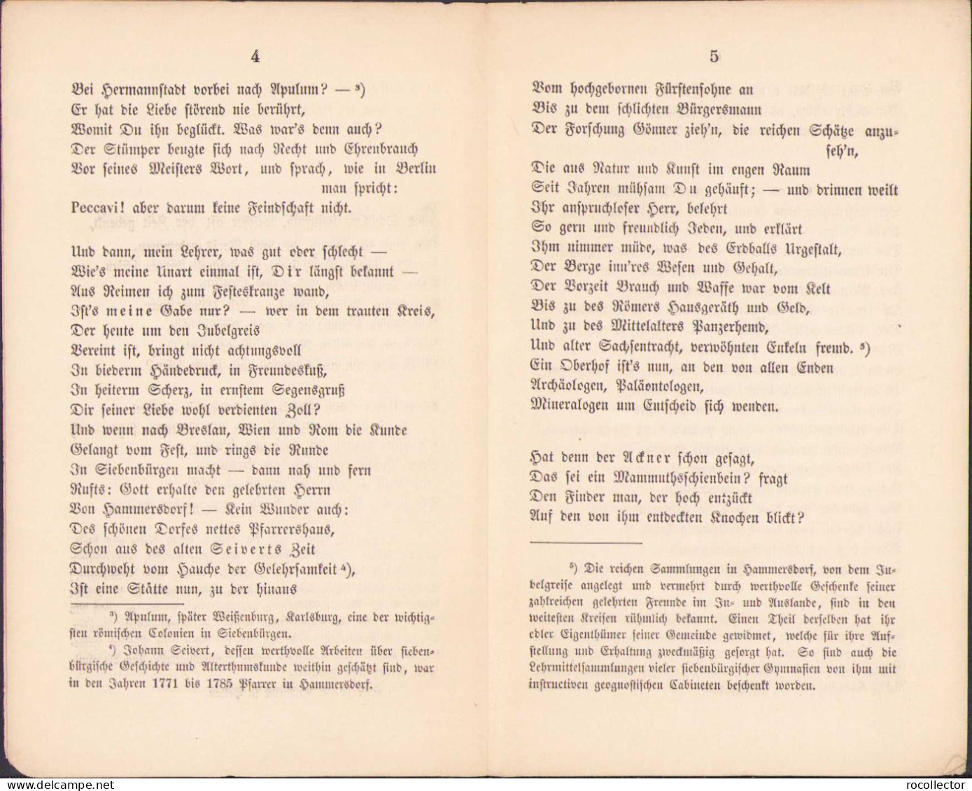 Dem Nestor Deutscher Forschung In Siebenbürgen Johann Michael Ackner, 1858, Hermannstadt 120SP - Old Books