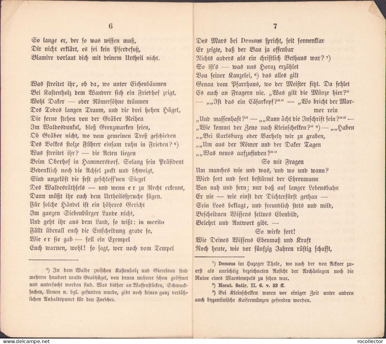 Dem Nestor Deutscher Forschung In Siebenbürgen Johann Michael Ackner, 1858, Hermannstadt 120SP - Livres Anciens