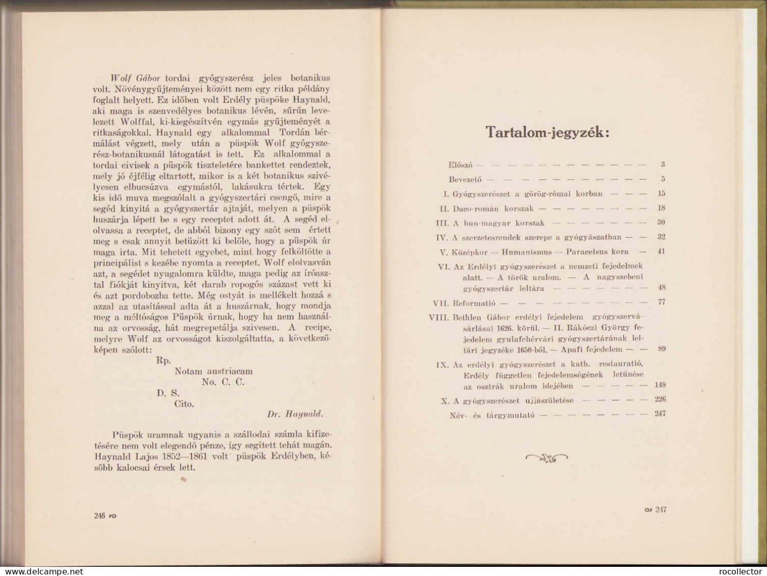 Az Erdély és Bánáti gyógyszerészet története irta Orient Gyula 1928 Kolozsvar 118SP