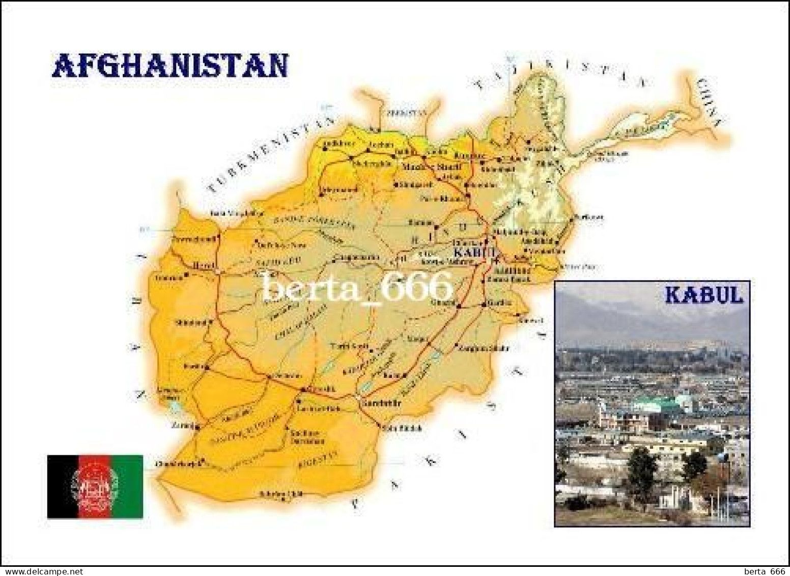 Afghanistan Country Map New Postcard * Carte Geographique * Landkarte - Afganistán