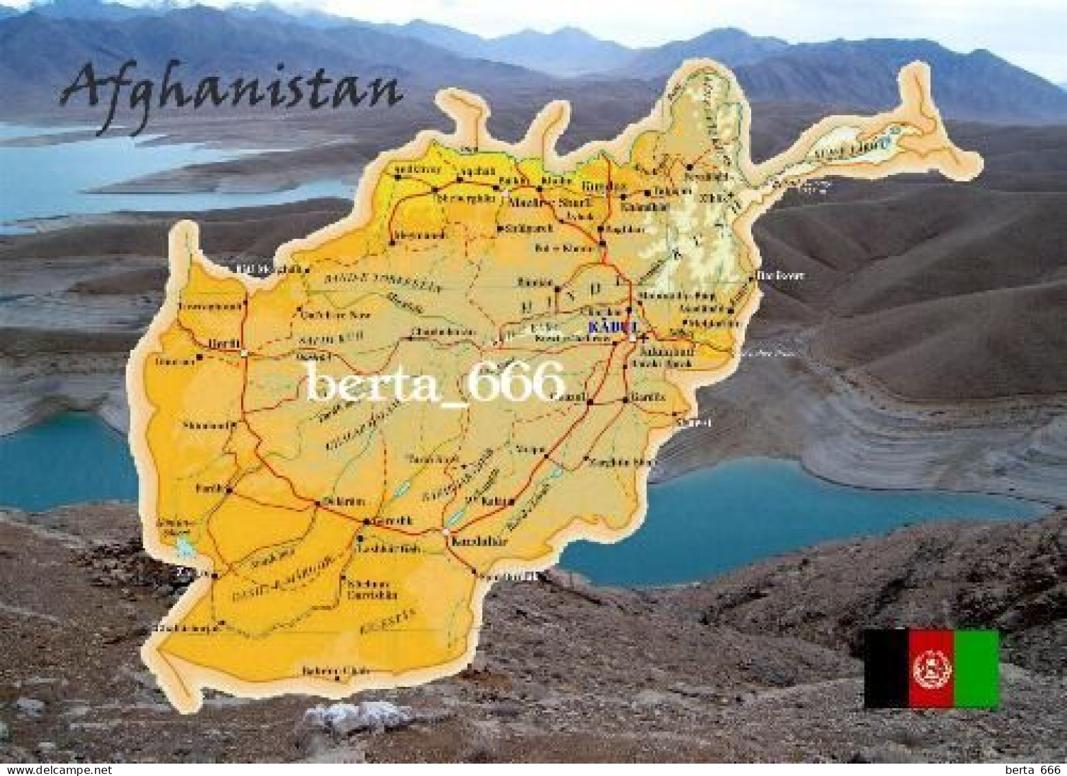 Afghanistan Country Map New Postcard * Carte Geographique * Landkarte - Afganistán