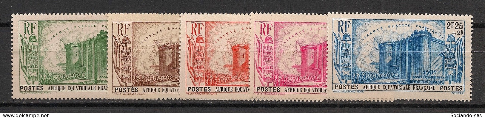 AEF - 1939 - N°YT. 72 à 76 - Révolution Française - Neuf Luxe ** / MNH / Postfrisch - Nuevos