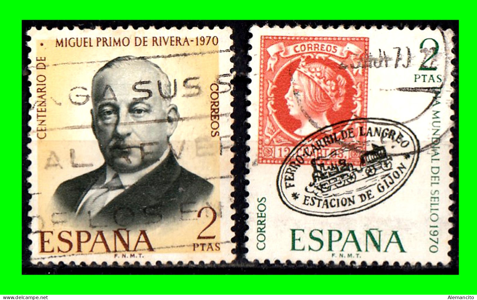 ESPAÑA.-  SELLOS AÑOS 1970 -. DIA MUNDIAL DEL SELLO Y JOSE ANTONIO PRIMO DE RIVERA .- - Used Stamps