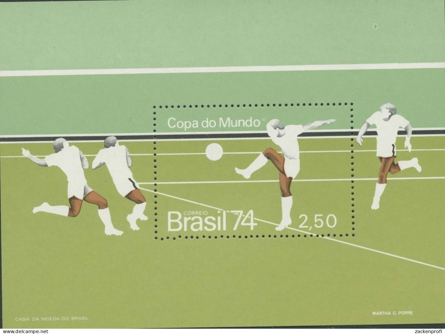 Brasilien 1974 Fußball-WM Block 34 Postfrisch (C22811) - Blocks & Sheetlets