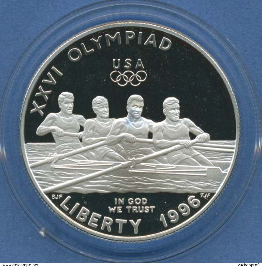 USA Dollar 1996 Atlanta Olympics Rudern KM 272, Silber PP Proof (m2246) - Herdenking