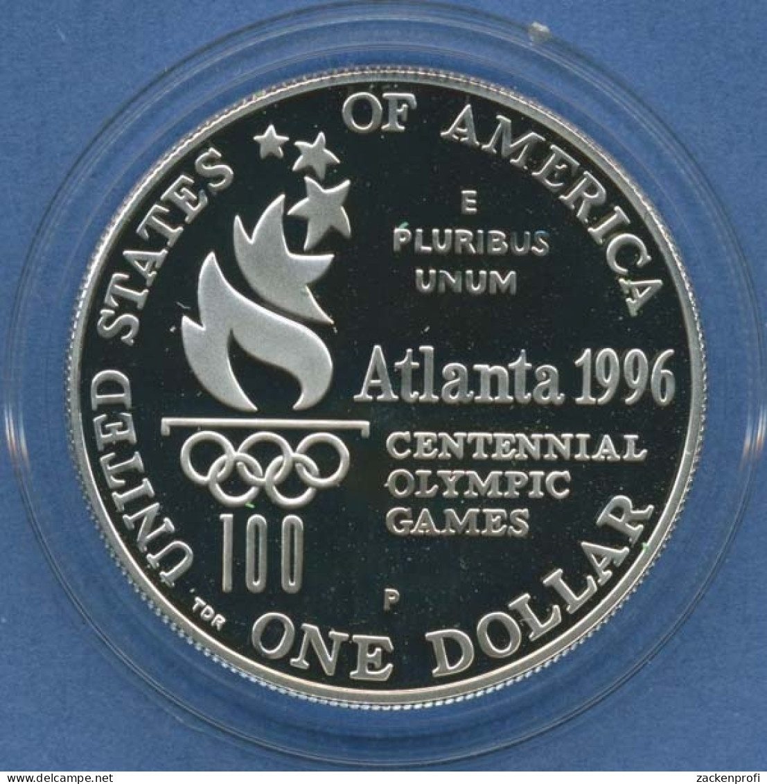 USA Dollar 1996 Atlanta Olympics Rudern KM 272, Silber PP Proof (m2246) - Commemorative