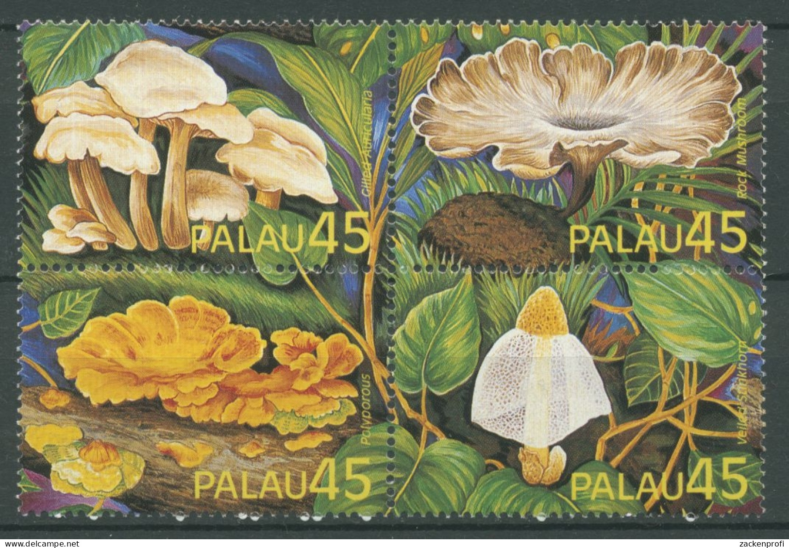 Palau 1989 Pilze Schwefelporling Schleierdame 269/72 ZD Postfrisch - Palau