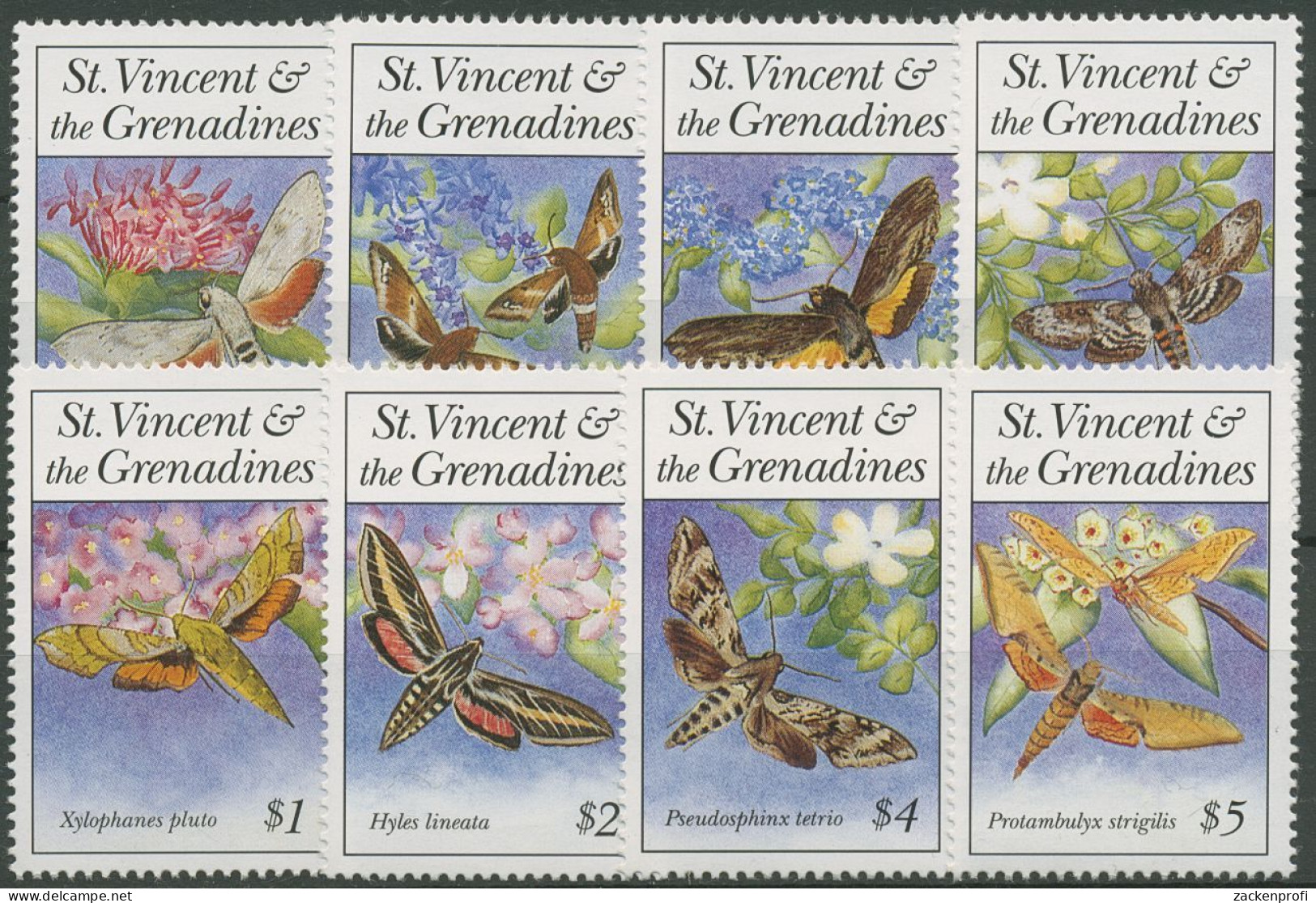 St. Vincent 1993 Tiere Insekten Nachtfalter 2428/35 Postfrisch - St.Vincent (1979-...)