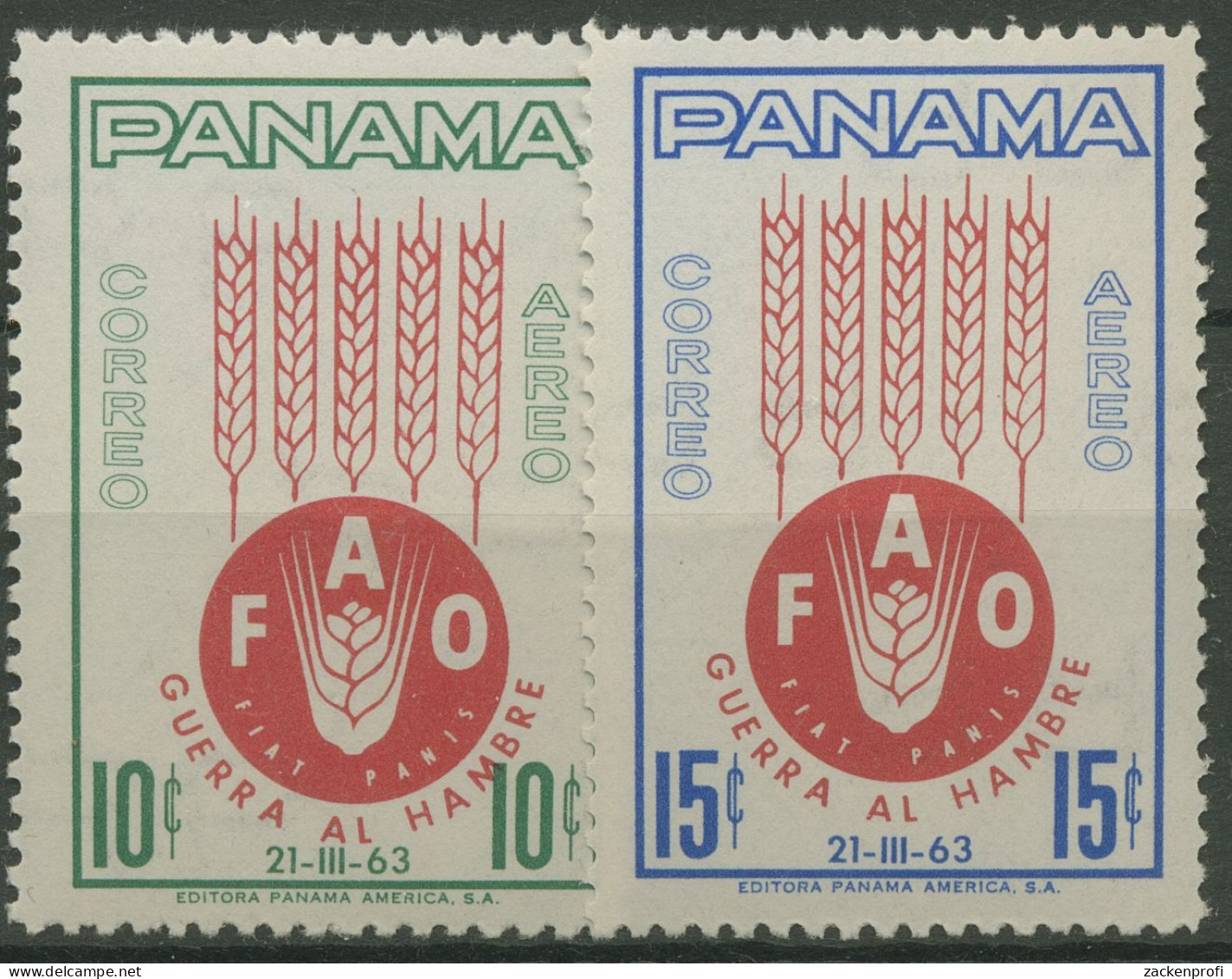 Panama 1963 Kampf Gegen Hunger FAO Getreide 647/48 Postfrisch - Panamá