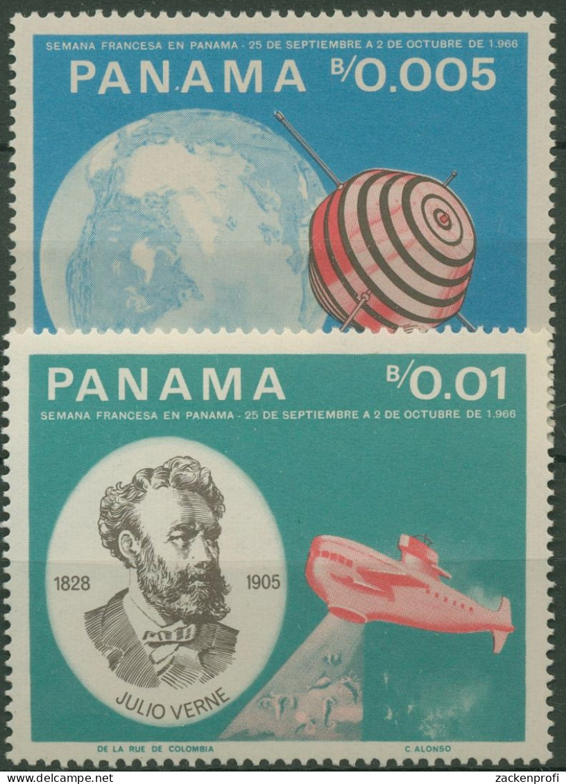 Panama 1966 Jules Verne, Erforschung Des Weltraum 943/44 Postfrisch - Panamá