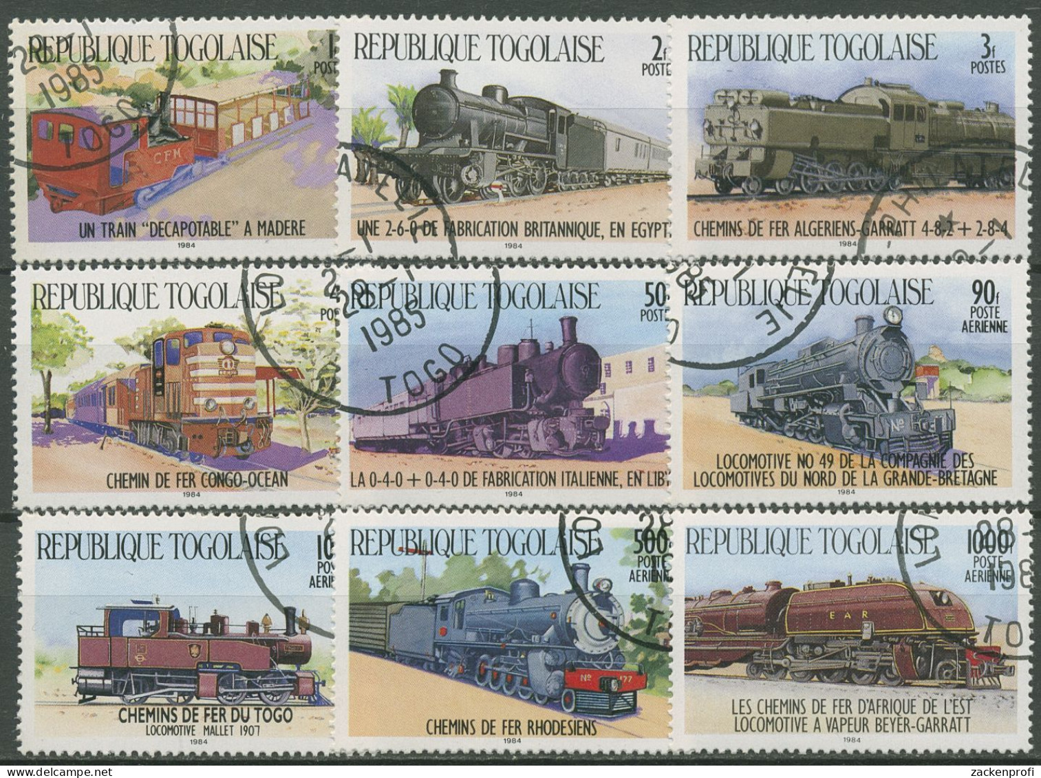 Togo 1984 Eisenbahn Lokomotiven 1807/15 Gestempelt - Togo (1960-...)