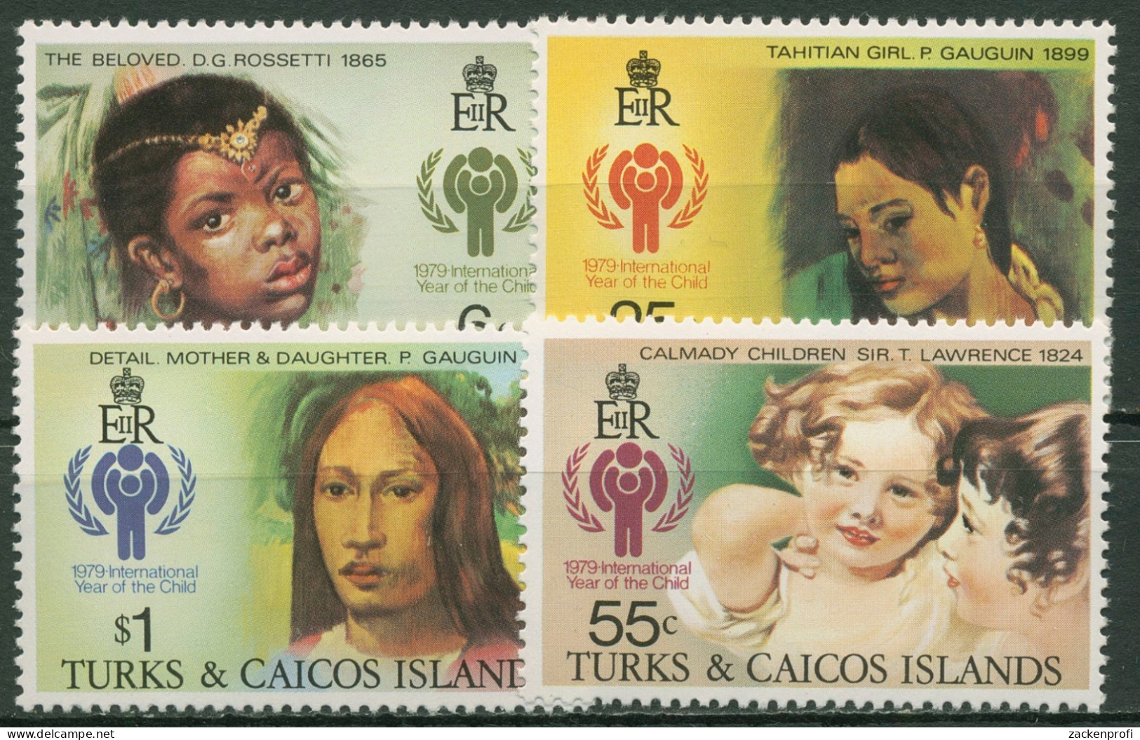 Turks- Und Caicos-Inseln 1979 Jahr Des Kindes Gemälde 431/34 Postfrisch - Turks & Caicos (I. Turques Et Caïques)