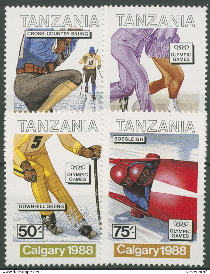 Tansania 1988 Olympische Winterspiele Calgary Bob 476/79 Postfrisch - Tanzania (1964-...)