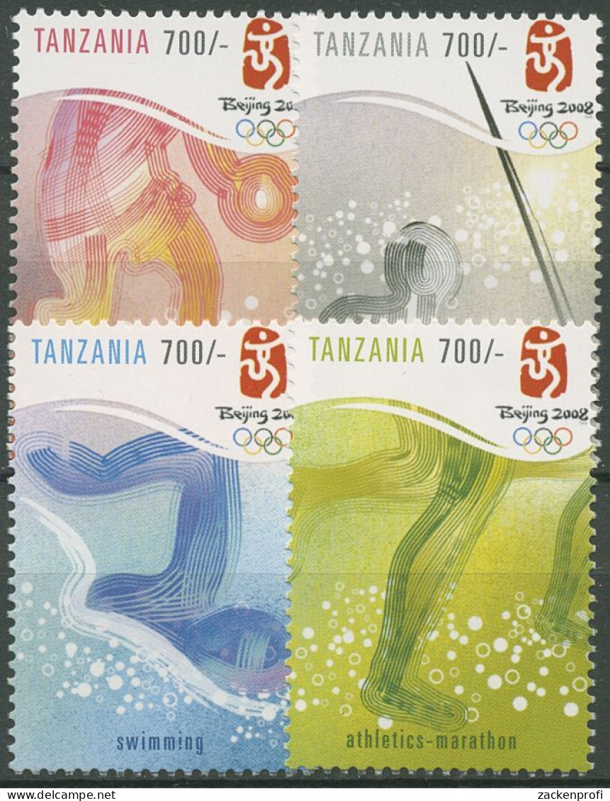 Tansania 2008 Olympische Sommerspiele Peking 4556/59 Postfrisch - Tanzania (1964-...)