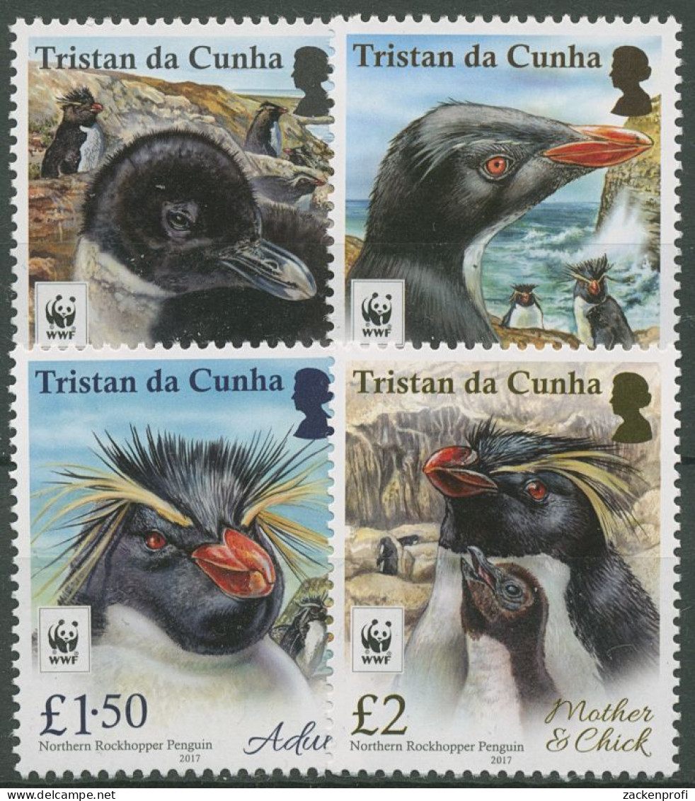 Tristan Da Cunha 2017 WWF Naturschutz Nördl. Felsenpinguin 1277/80 Postfrisch - Tristan Da Cunha