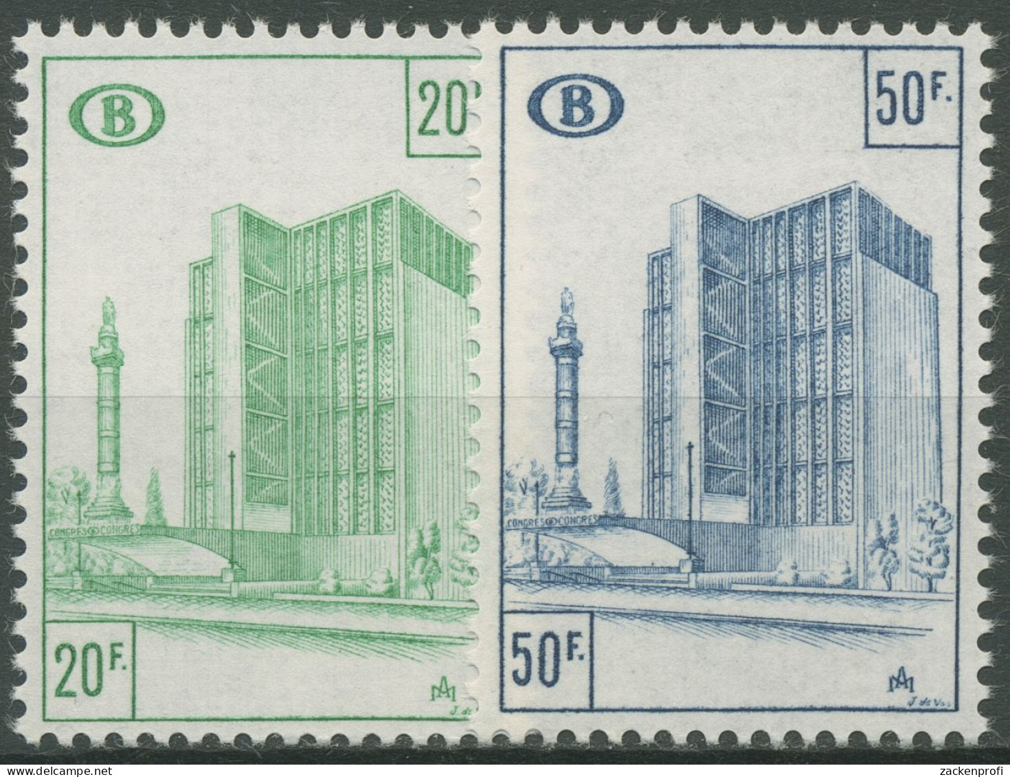 Belgien 1975 Eisenbahnpaketmarke Kongress-Bahnh. Brüssel EP 350/51 Zx Postfrisch - Mint