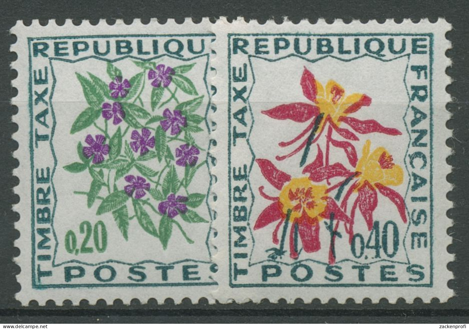 Frankreich 1971 Portomarken Blumen P 104/05 Postfrisch - 1960-... Ungebraucht