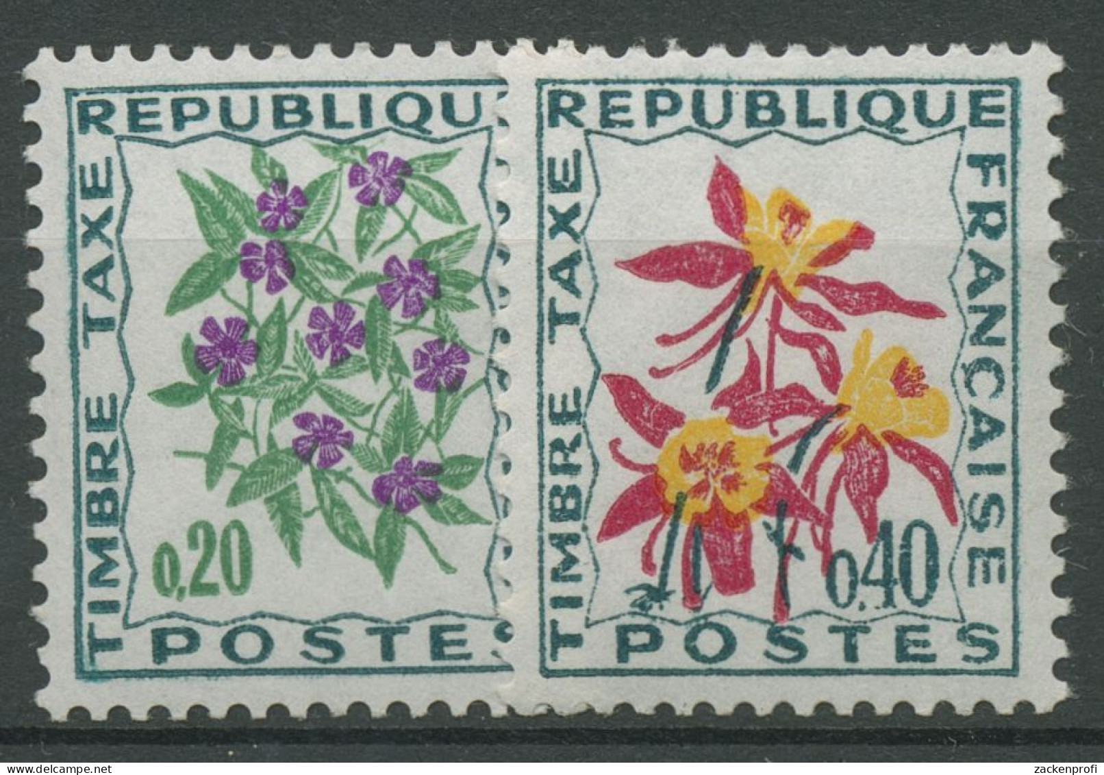 Frankreich 1971 Portomarken Blumen P 104/05 Postfrisch - 1960-.... Nuevos