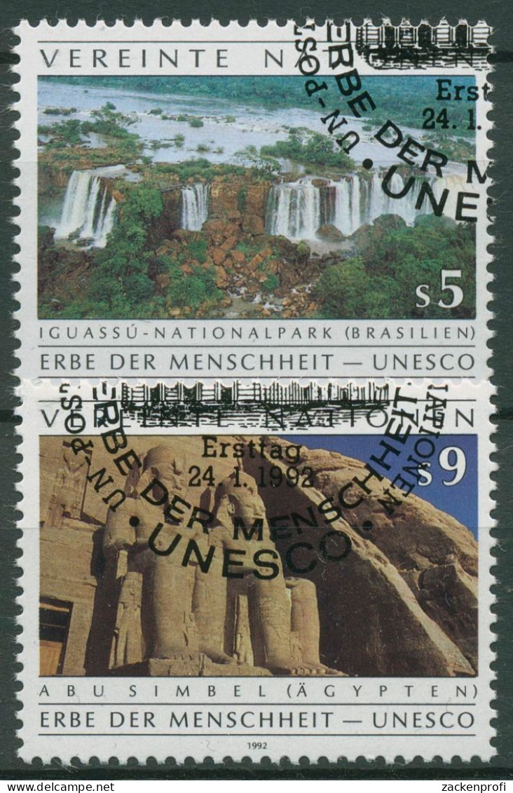 UNO Wien 1992 UNESCO Iguacu-Nationalpark Brasilien, Abu Simbel 125/26 Gestempelt - Oblitérés