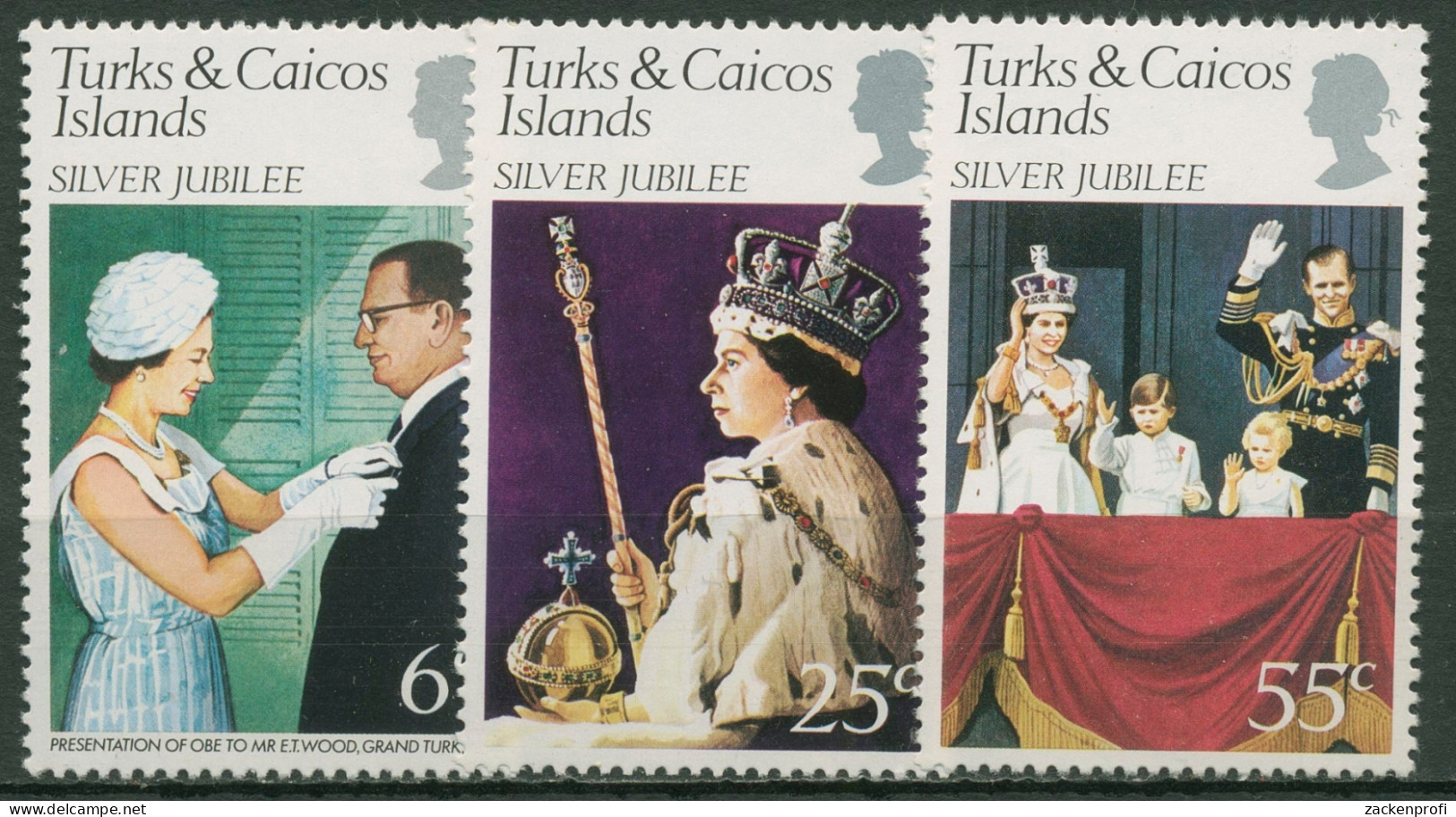 Turks- Und Caicos-Inseln 1977 Regentschaft Königin Elisabeth 364/66 Postfrisch - Turks- En Caicoseilanden