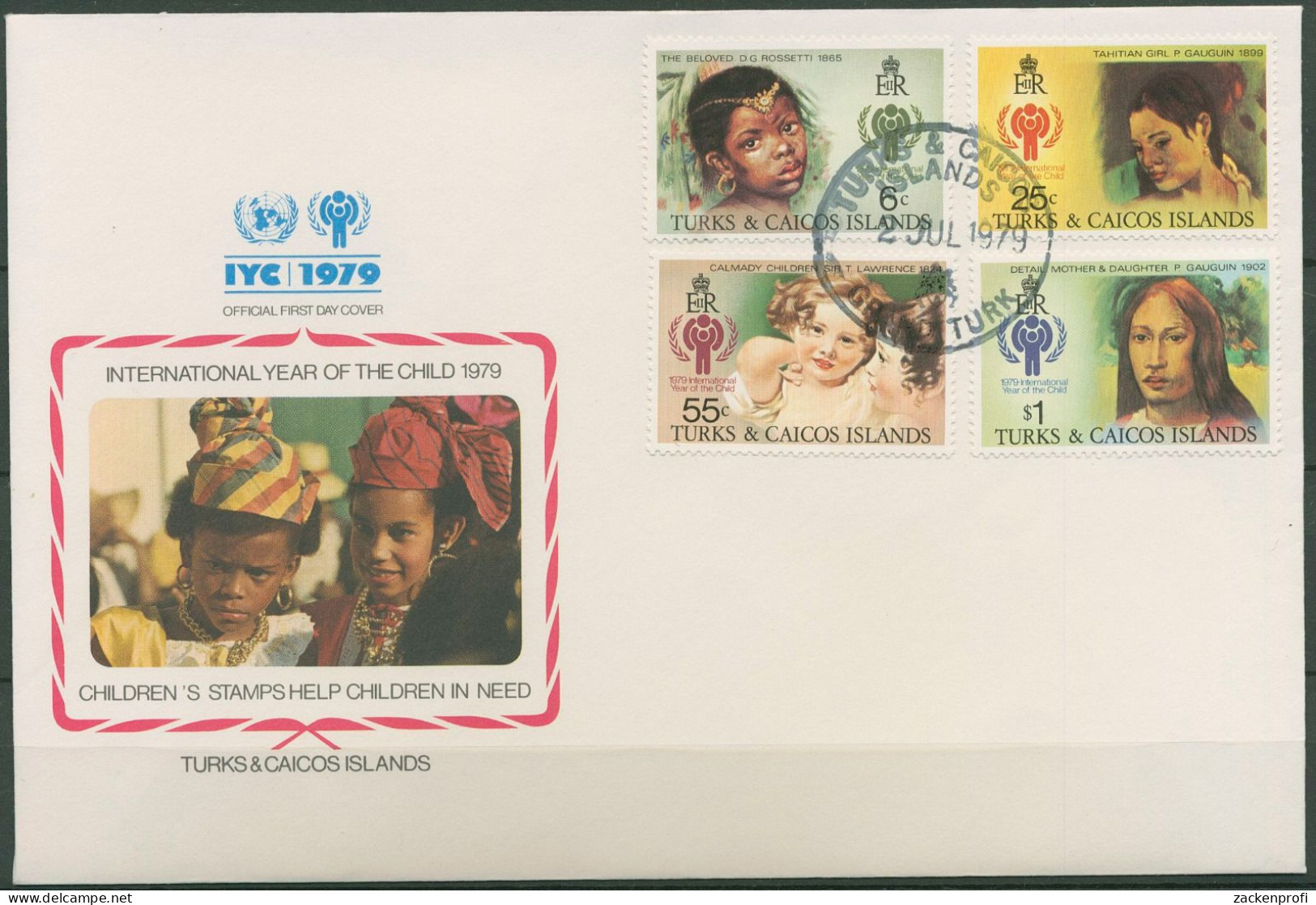 Turks- Und Caicos-Inseln 1979 Jahr Des Kindes Gemälde 431/34 FDC (X62068) - Turks- En Caicoseilanden