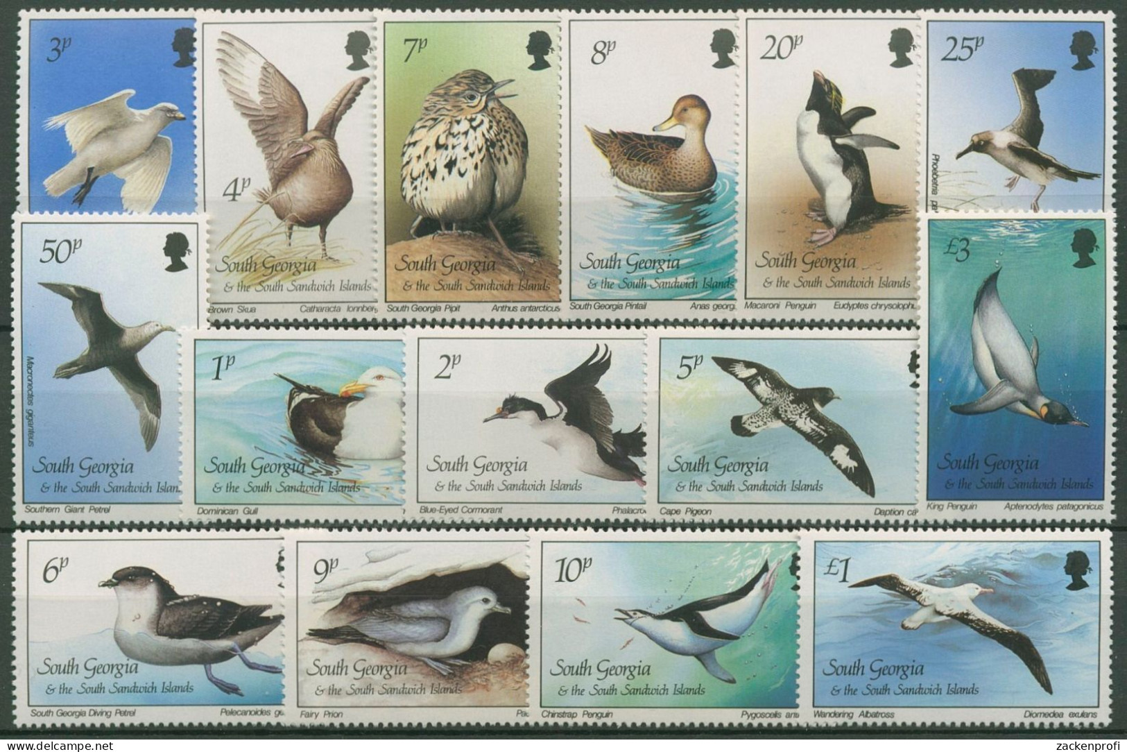 Südgeorgien 1987 Vögel Riesensturmvogel Antarktikpieper 150/64 Postfrisch - Oceania (Other)