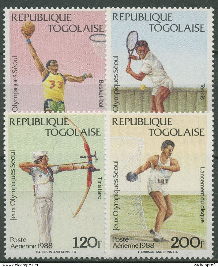 Togo 1988 Olympische Sommerspiele In Seoul Tennis Diskus 2081/84 Postfrisch - Togo (1960-...)