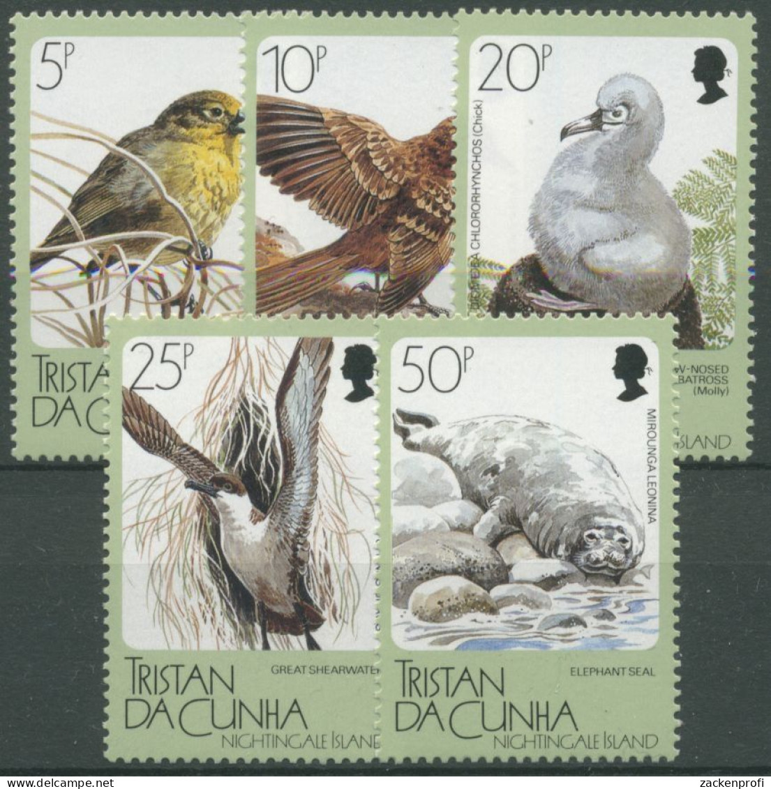 Tristan Da Cunha 1988 Vögel Der Nightingale Insel See-Elefant 438/42 Postfrisch - Tristan Da Cunha