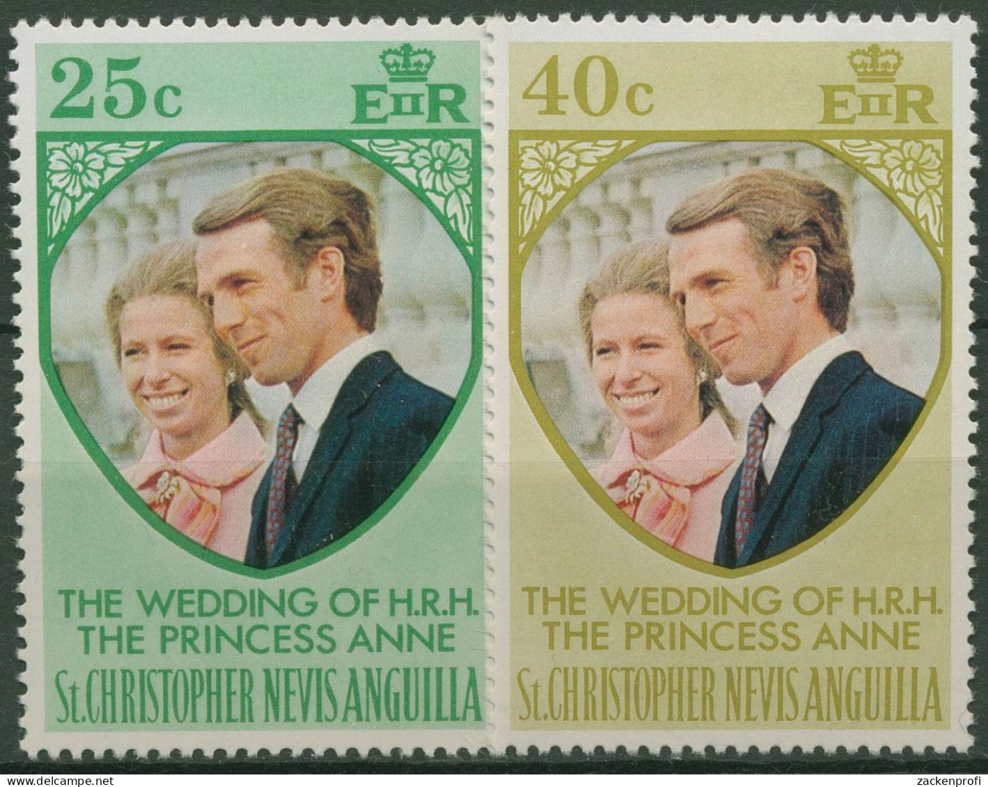 St. Christopher-Nevis-Anguilla 1973 Hochzeit Prinzessin Anne 266/67 Postfrisch - San Cristóbal Y Nieves - Anguilla (...-1980)