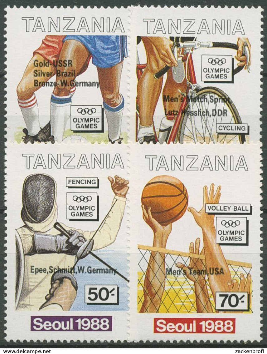 Tansania 1989 Gewinner Der Olympischen Sommerspiele Seoul 594/97 Postfrisch - Tanzania (1964-...)