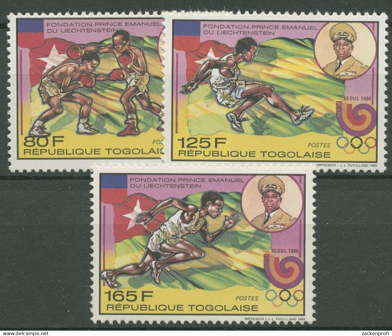 Togo 1989 Prinz Emanuel V. Liechtenstein Olympia 2119/21 A Postfrisch - Togo (1960-...)