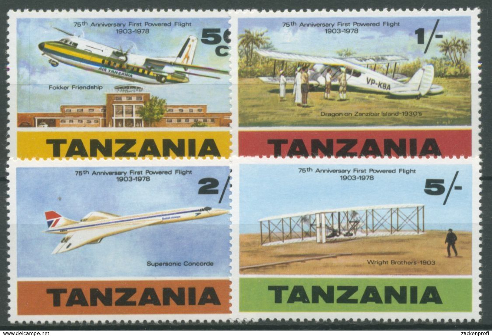 Tansania 1978 75 Jahre Erster Motorflug Der Brüder Wright 117/20 Postfrisch - Tanzania (1964-...)