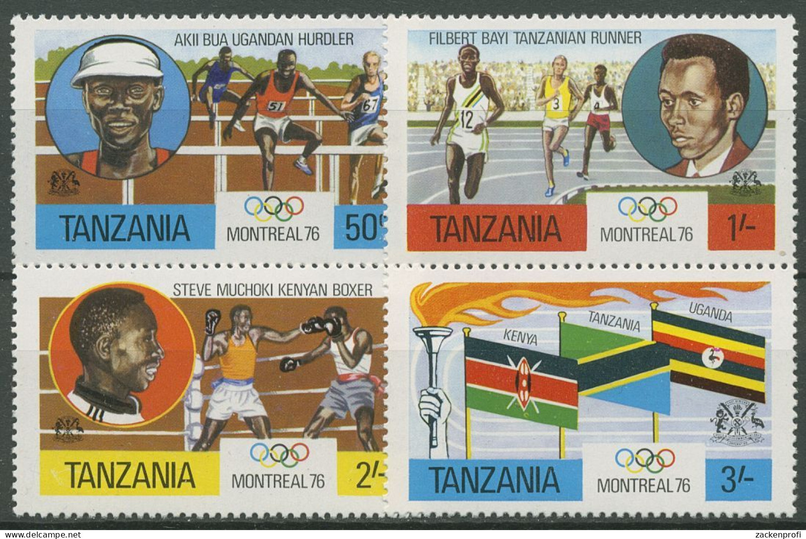 Tansania 1976 Olympische Sommerspiele Montreal 58/61 A Postfrisch - Tanzania (1964-...)