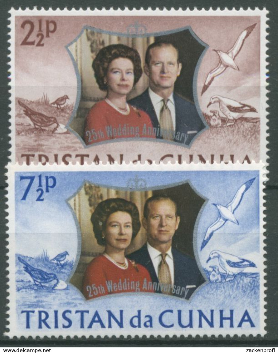 Tristan Da Cunha 1972 Silberhochzeit Des Engl. Königspaares 178/79 Postfrisch - Tristan Da Cunha