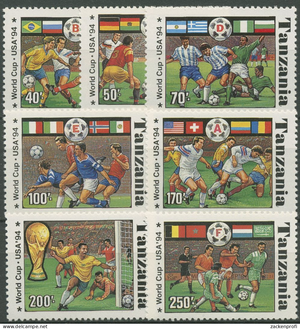 Tansania 1994 Fußball-WM In Den USA Spielszenen 1759/65 Postfrisch - Tanzania (1964-...)