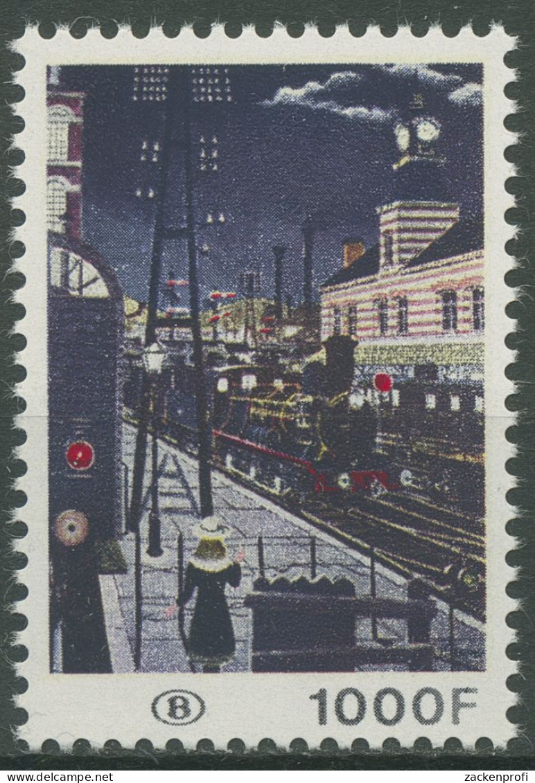 Belgien 1977 Eisenbahnpaketmarke Bahnhof Bei Nacht Gemälde 356 X Postfrisch - Mint